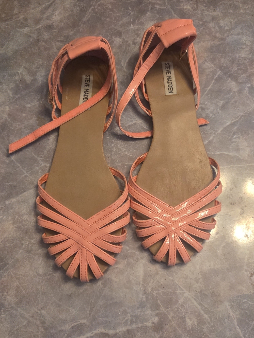 Steve Madden Pink Strappy Flat Sandals